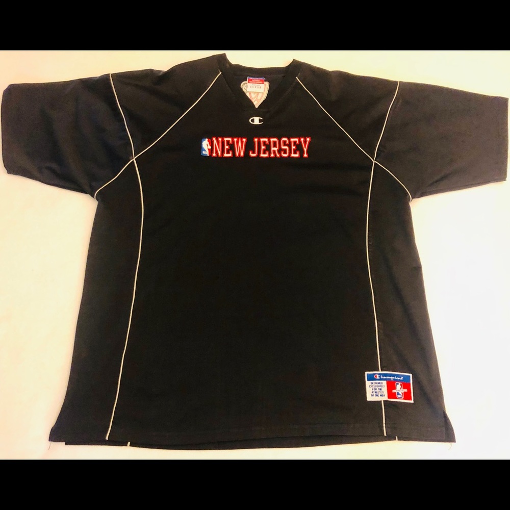 NBA NETS THROWBACK ON COURT SHIRT CHAMPION MENS XL